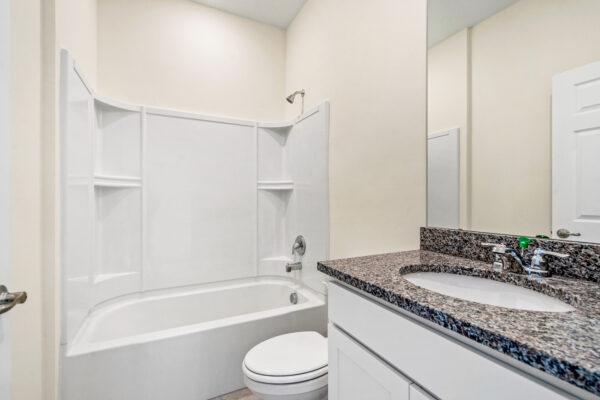 The guest bath of the Beverly floorplan from the Cornerstone Collection in Eden Hills