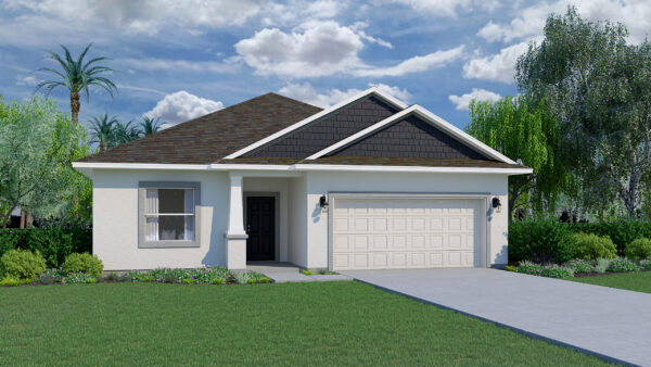 The 3 bedroom, 2 bath Biscayne floorplan from the Cornerstone Collection by Holiday Builders.