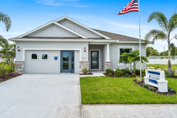 Our model home in Huntington Cove is the Biscayne floorplan from the Cornerstone collection by Holiday Builders.
