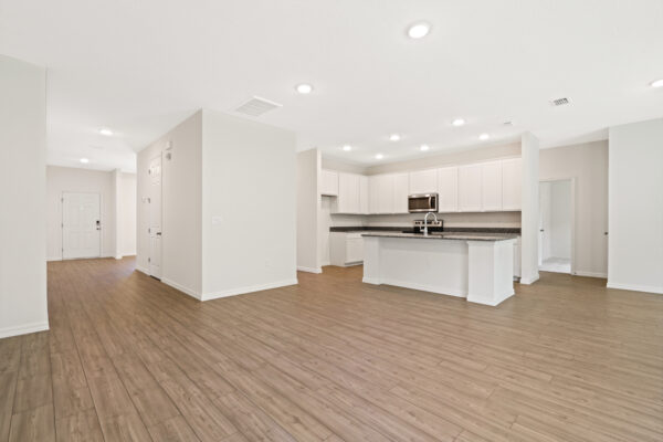 The open concept Cedar floorplan from the Cornerstone collection by Holiday Builders.