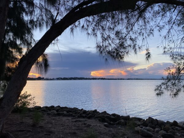 River photo at sunset