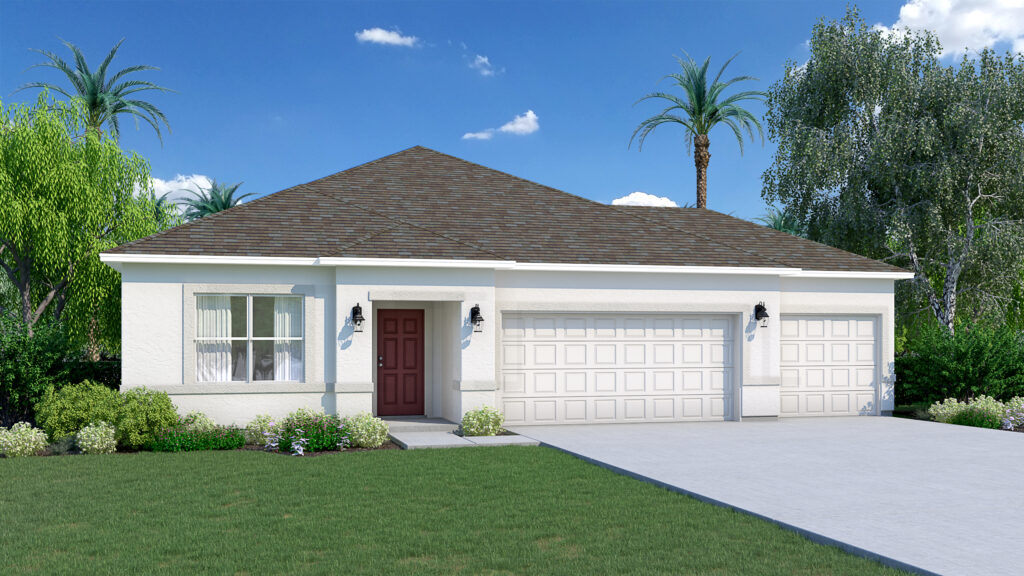 Jensen A 3 Car Garage Floorplan by Holiday Builders in Lakes at St Sebastian