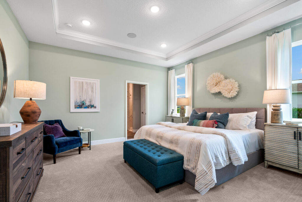 The Sanibel model home is the sales center for the Lakes at St. Sebastian.