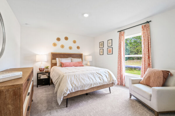 The guest bedroom in the Majestic floorplan from the Value Collection