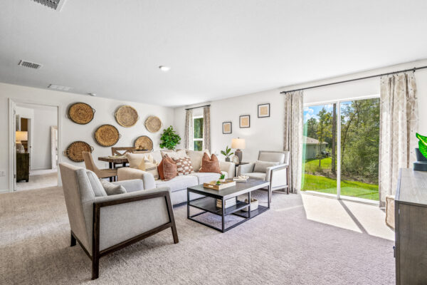 The living and dining areas in the Majestic floorplan from the Value Collection