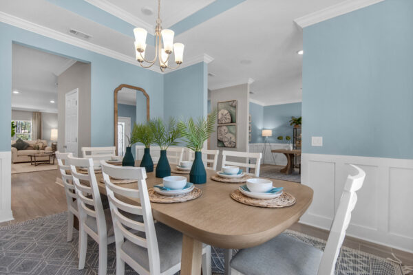 The Eden model home from the Cornerstone Collection is the sales center for Navarre, Florida.