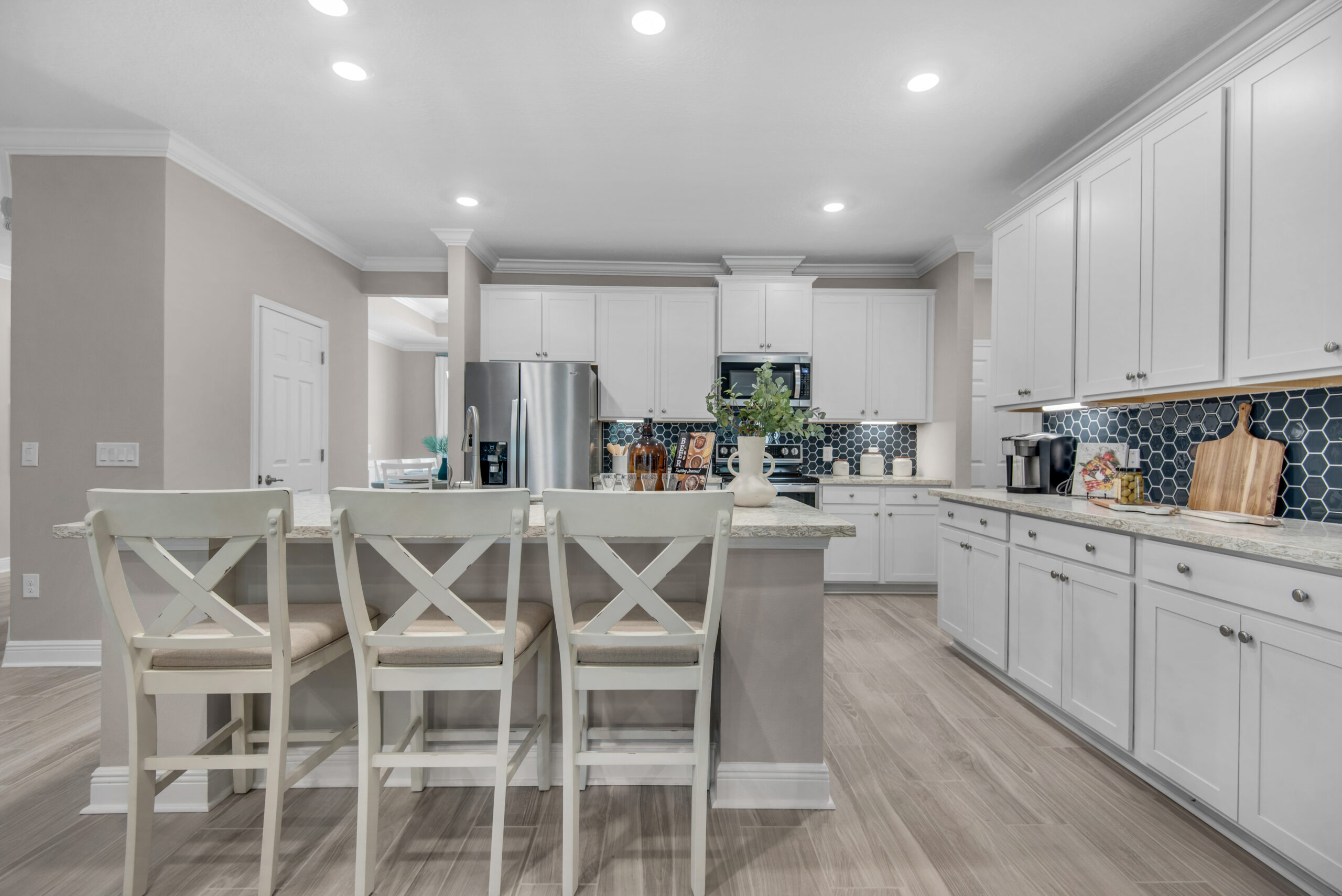 The Eden model home from the Cornerstone Collection is the sales center for Navarre, Florida.