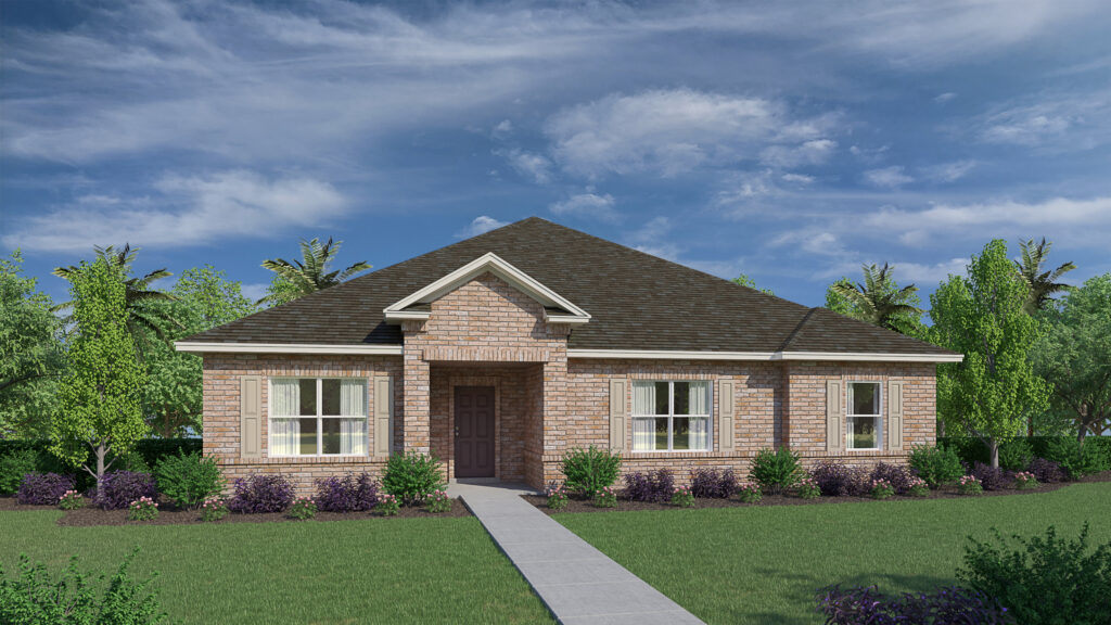 The 4-5 bedroom, 3 bath Osprey floorplan from the Cornerstone Collection by Holiday Builders built in the Gulf region.