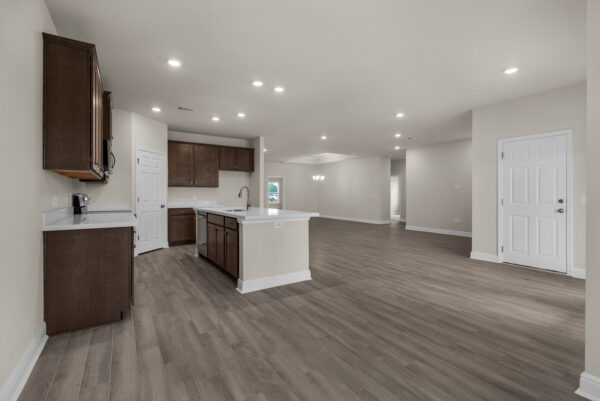 The open layout in the Osprey Floorplan from the Cornerstone Collection by Holiday Builders.