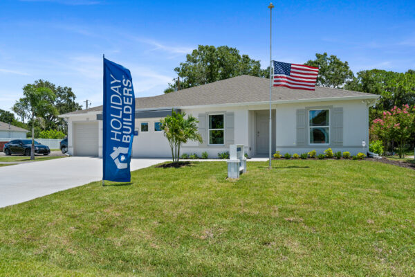 The Sylvester model home is the Sales Center in Palm Bay.