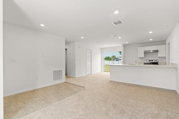 The open layout in the Phoenix floorplan from the Inspire Collection by Holiday Builders.