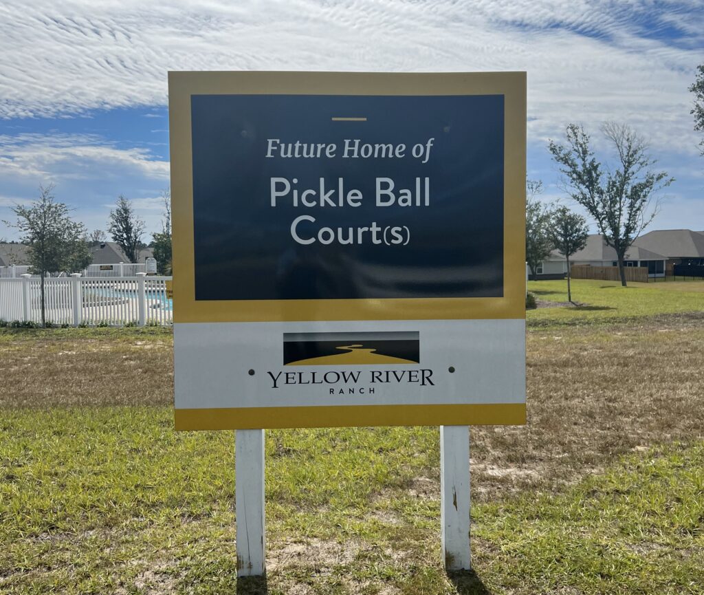 Signage for Future Pickle Ball Courts
