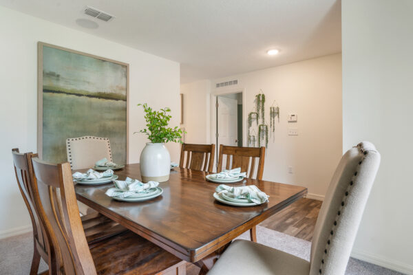 The dining room in the Royal floorplan from the Value collection by Holiday Builders.