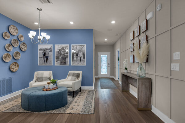 The Seacrest floorplan by Holiday Builders, the model home in Southern Palms in Pace, Florida.