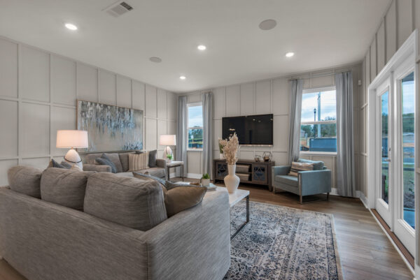 The Seacrest model home is the sales center at Southern Palms in Pace, FL.